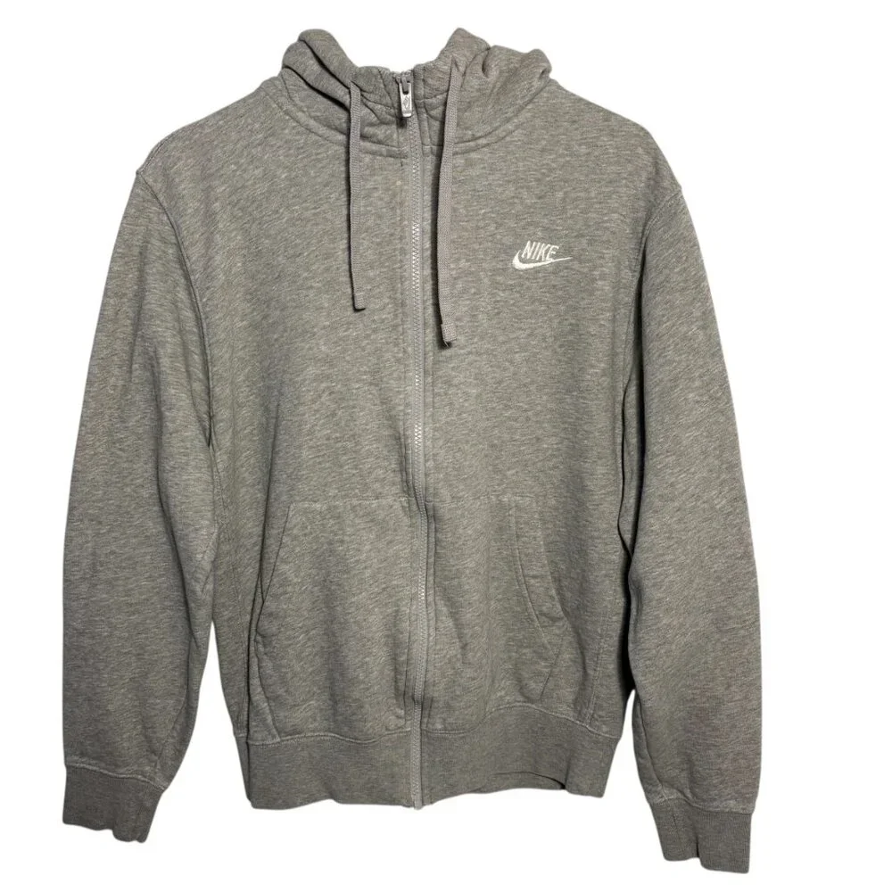 Nike Men's Sportswear Club Fleece Full-Zip Hoodie Grey Men's Small - Picture 4 of 7